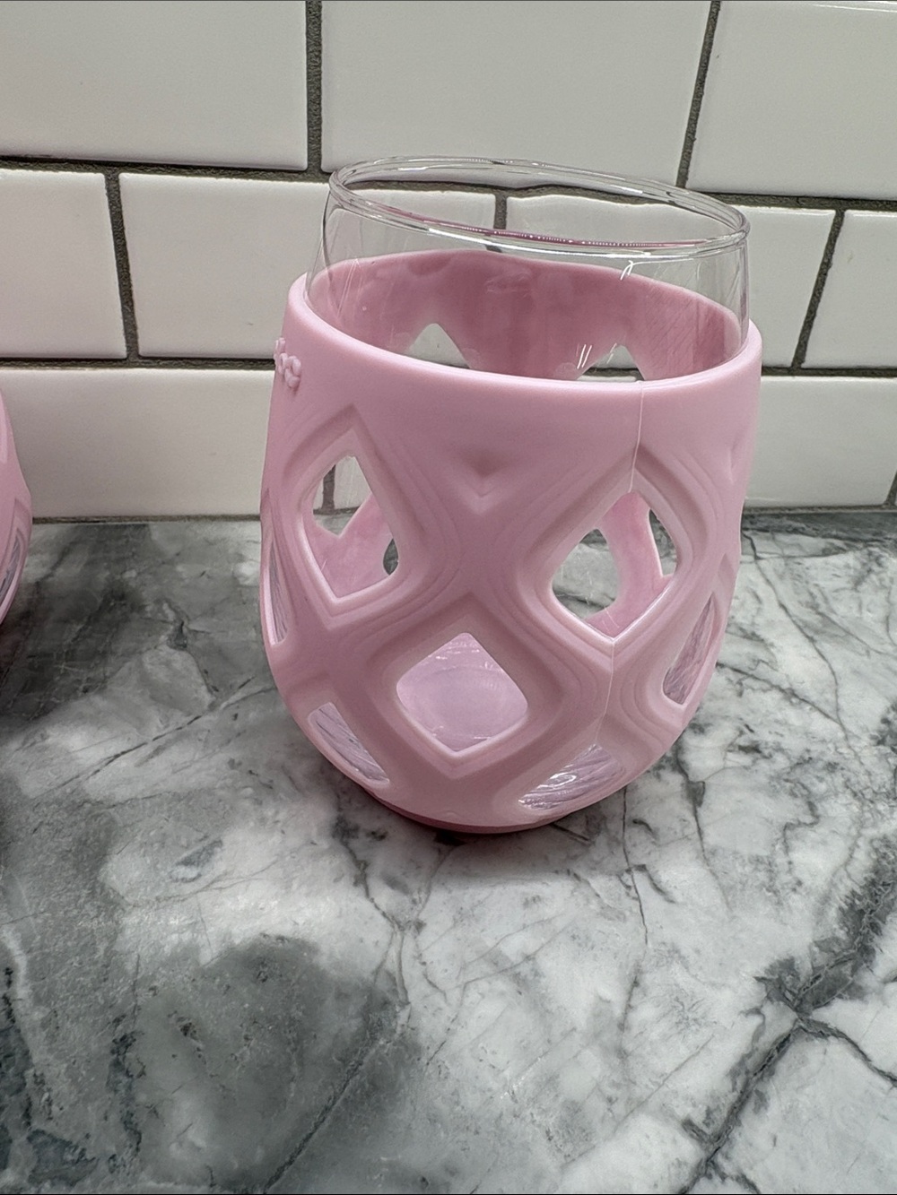 Pink Silicone Glass Tumbler Set - 4 Pack - Picture 4 of 4